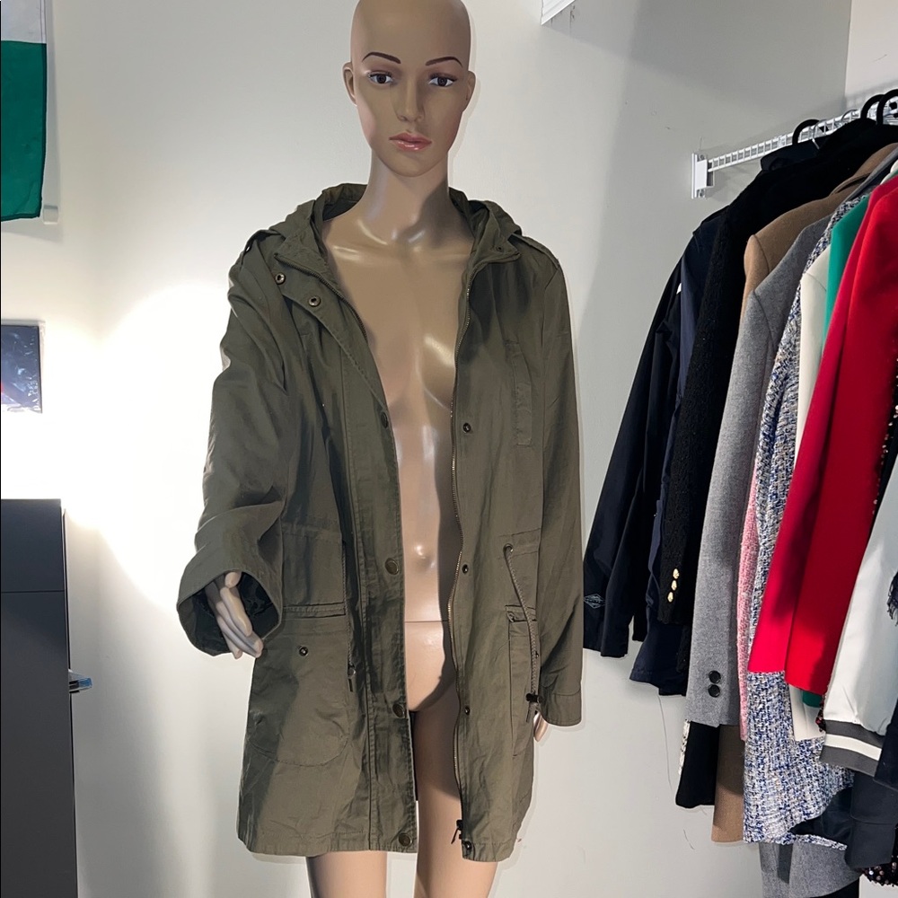 Forever 21 Olive Utility Jacket with Hood